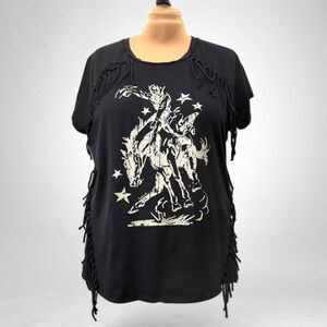 PANHANDLE® Womens Bronc Rider Tee With Fringe, Size XXL